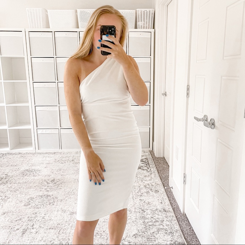 MISHA Collection Fitted One Shoulder Dress